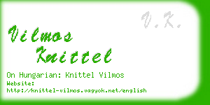 vilmos knittel business card